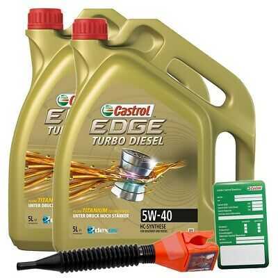 10 LITRES CASTROL EDGE FLUID TITANIUM TURBO DIESEL 5W-40 ENGINE OIL VW 505 00