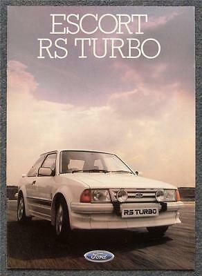 FORD ESCORT RS TURBO Car Sales Brochure Jan 1985 #FA 689