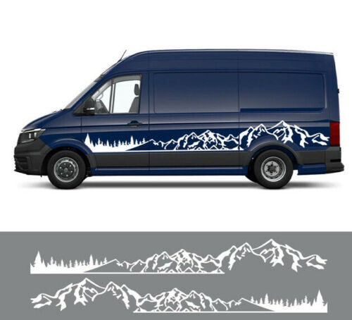 X2Motorhome Camper Van DIY Stripes Mountain Graphics Decals For Volkswagen