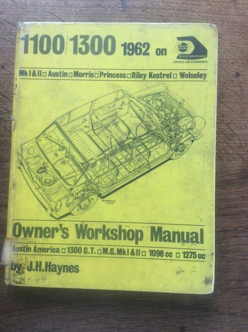 Haynes 1100 1300 1962 Mk l ll Austin Morris Riley Kestrel Owners Workshop Manual