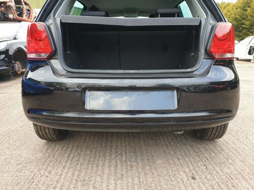 VW Polo MK5 2009 - 2017 Complete Rear Bumper and Parking Sensors Black C9X